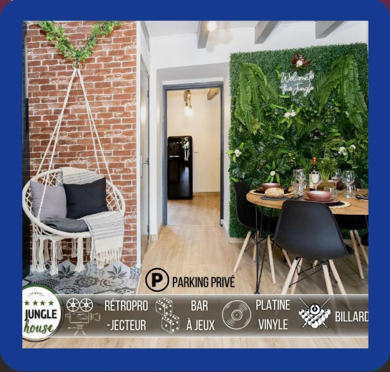 Maison "Jungle House" 90 M2 Billard, Retroprojecteur, Bar A Jeux , Vinyle, Wifi Fibre, Ideal Pro & Famille A Montbrison Exteriér fotografie